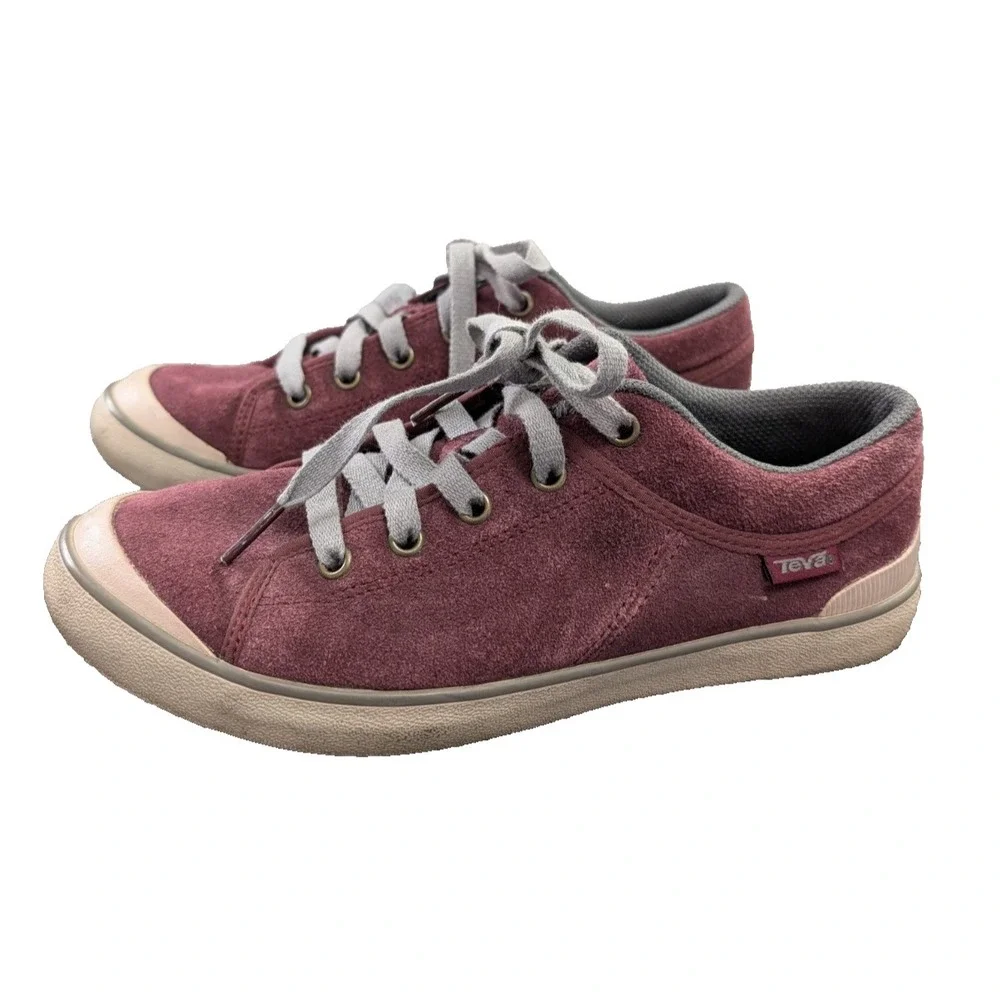 Teva FreeWheel Sneakers Shoes Womens 7.5 Purple Suede Low Top Casual Gorpcore